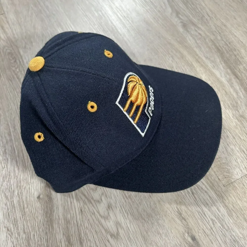 Vintage Puma‎ Indiana Pacers Hat Snapback NBA Basketball Wool Blend Blue Cap
